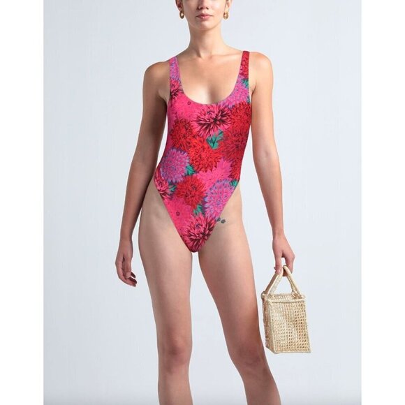 Free People x Reina Olga Funky Print Floral Cheeky One-Piece Swimsuit Womens Siz - Picture 9 of 10